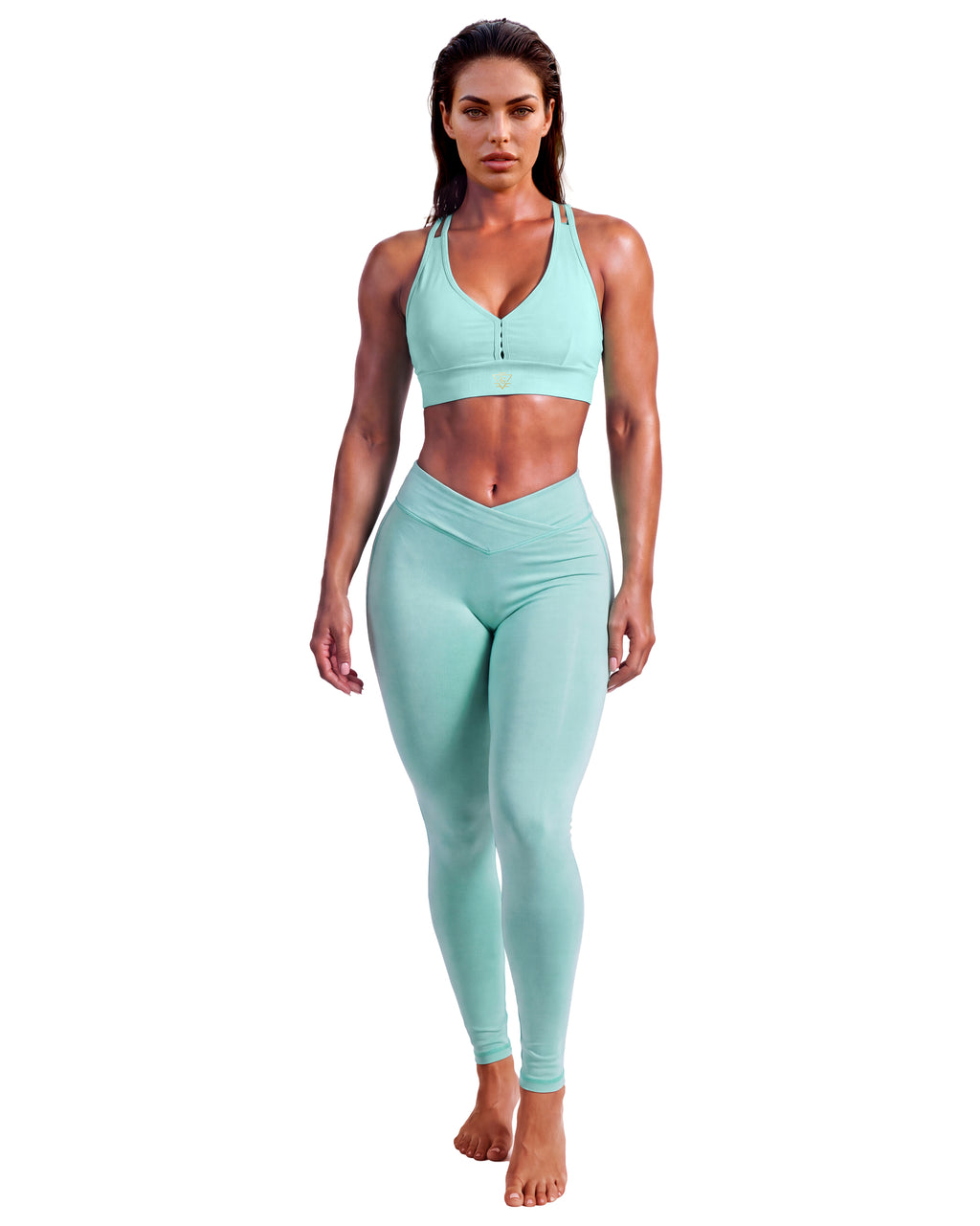 V-Cut Leggings - Aqua Mint