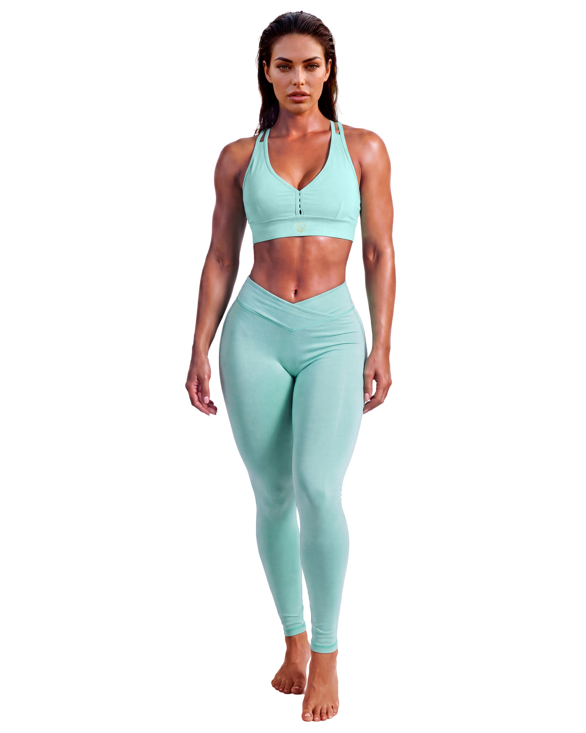 V-Cut Leggings - Aqua Mint