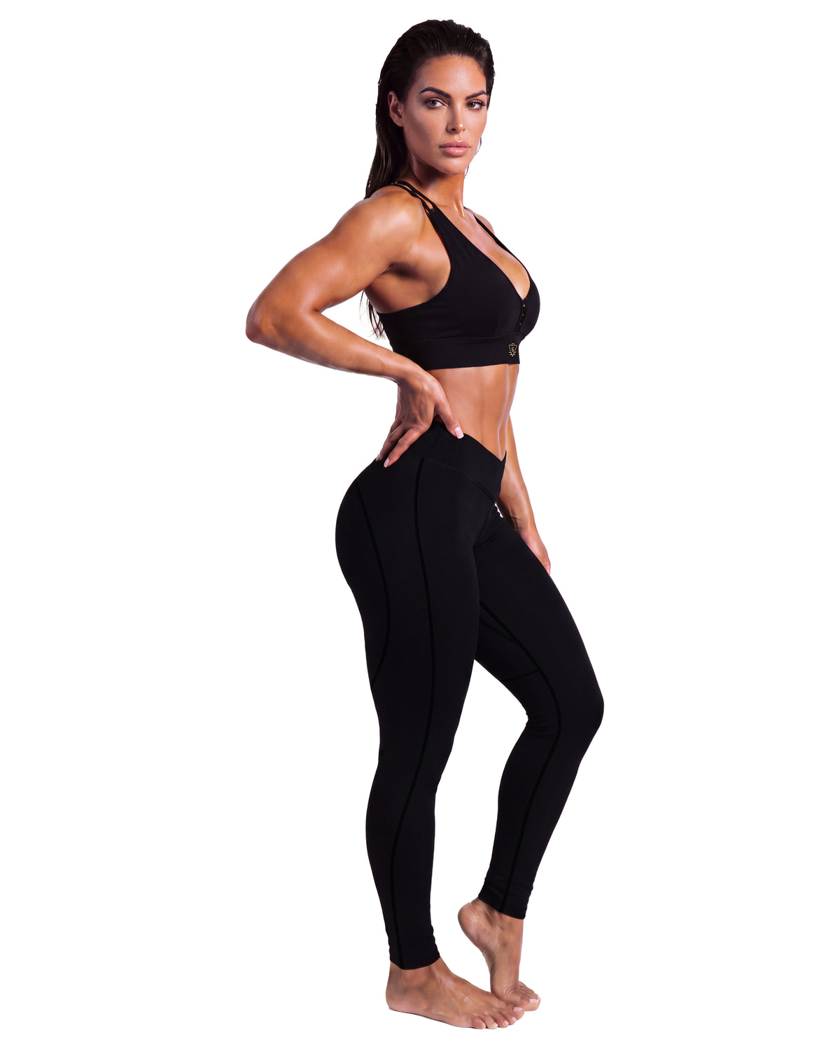 V-Cut Leggings - Black