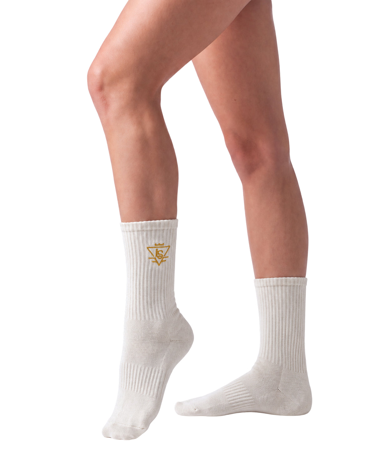 Premium Fitness Socks - Off White /  Black